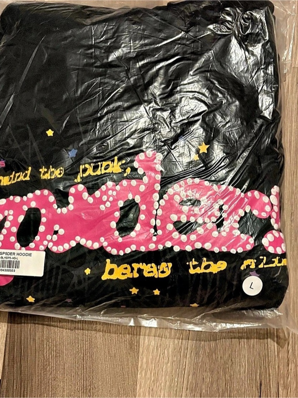 Graphic Hoodie in Black & Pink Size Large NWT